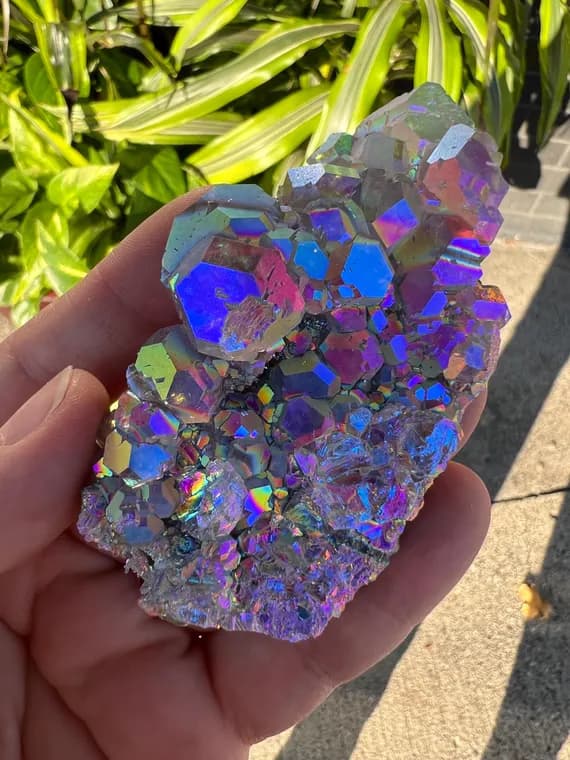 GLOWING Moonbeam Aura Fujian Fluorite, Purple fluorite, raw