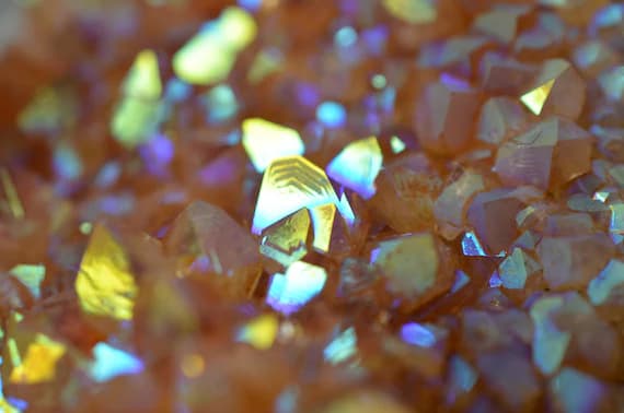 Beautiful Rainbow aura citrine