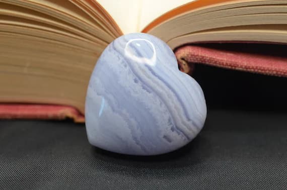 Blue lace agate polished heart