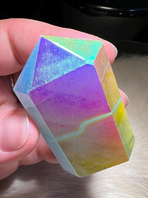Rainbow aura aquamarine tower