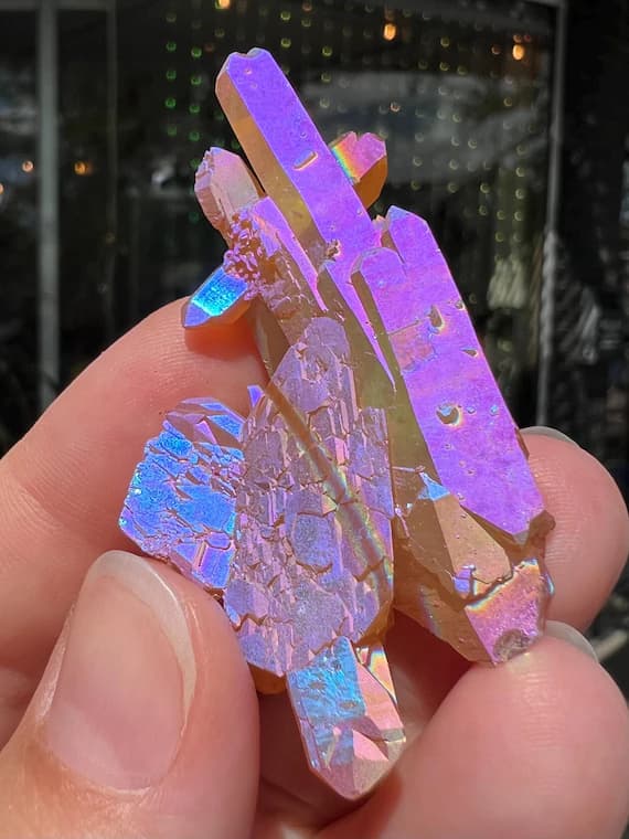 GLOWING moonbeam aura Tangerine Quartz