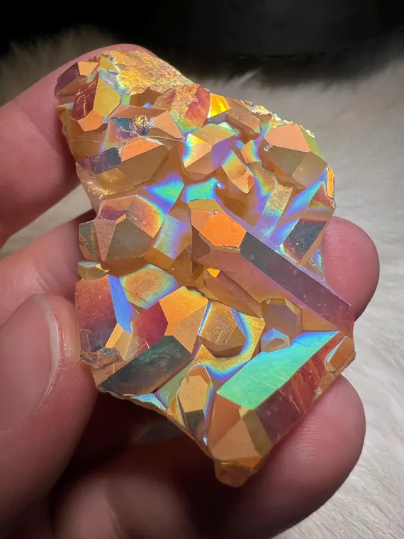 Fire aura Tangerine quartz, iron stained quartz