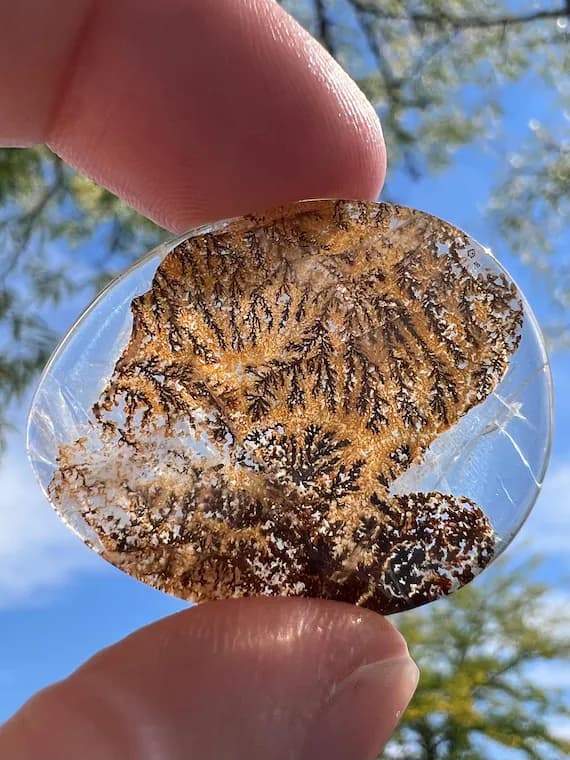 Hematite included dendritic girasol quartz