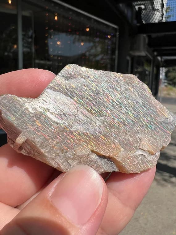 Gorgeous raw rainbow meteor shower sunstone, lattice sunstone, Tanzania sunstone, Tanzanian