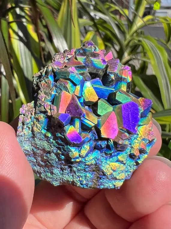 Glowing moonbeam aura crystalline epidote cluster