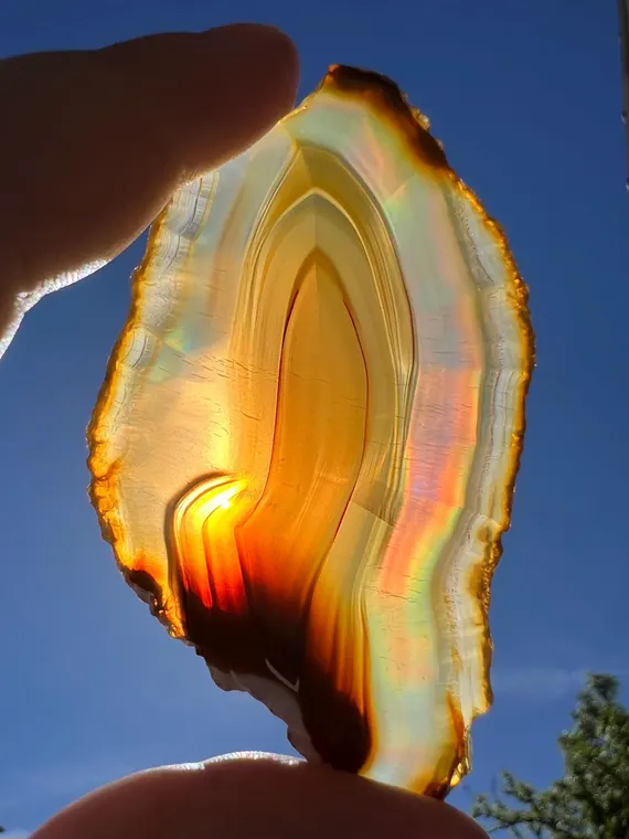 Rare Iris Agate Slice
