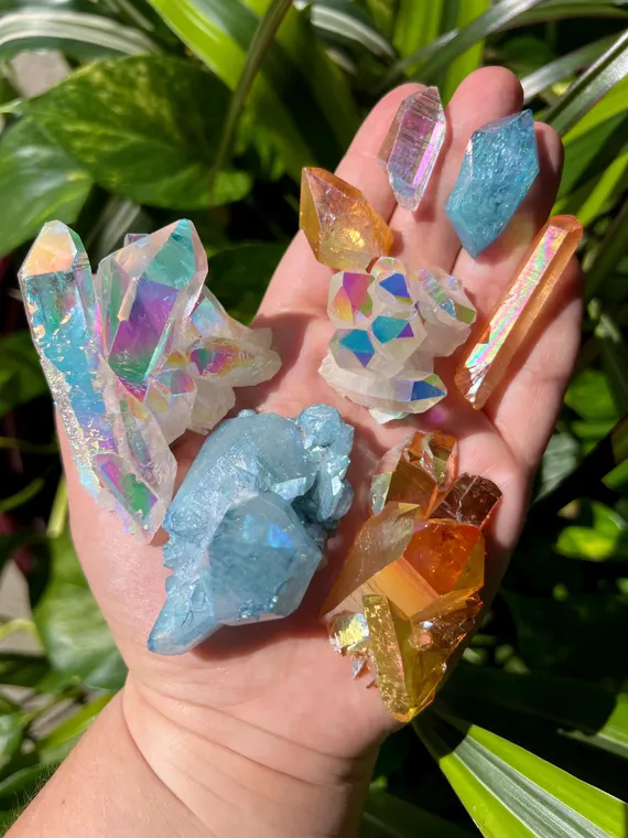 MYSTERY AURA CRYSTAL Bundle Box! Angel, aqua, sunset, titanium, opal aura and more!