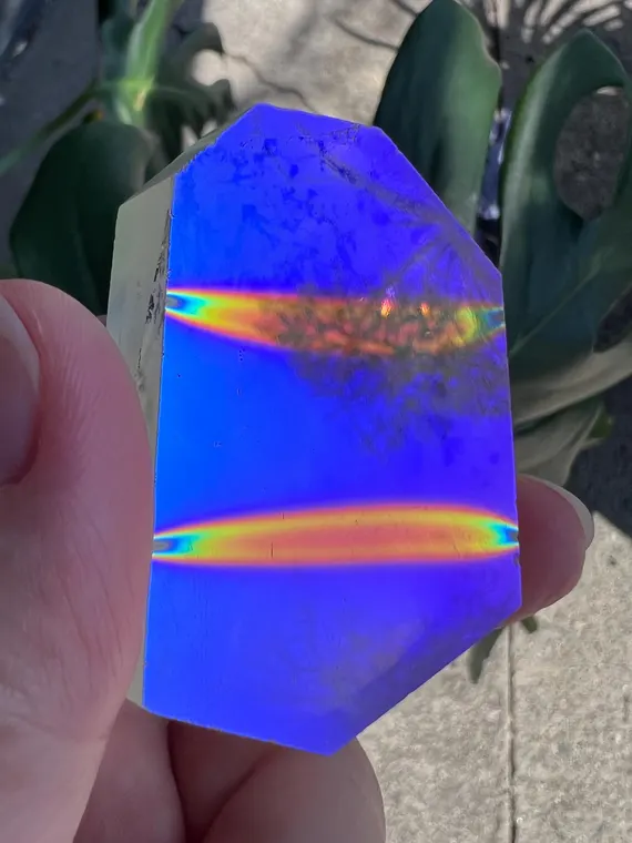 Phenomenal moonbeam aura dendritic quartz free form