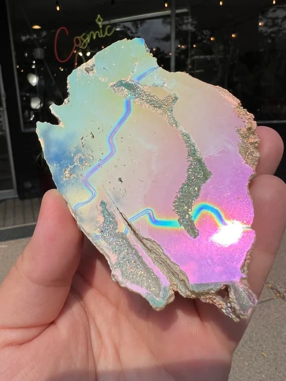 Moonbeam aura agatized coral, space coral