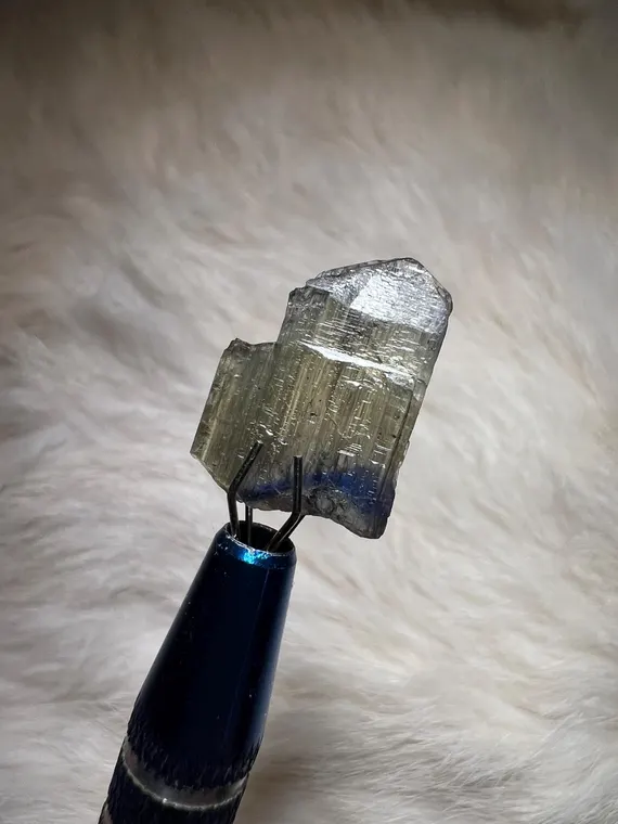Natural unheated Yellow Tanzanite crystal, raw Zoisite