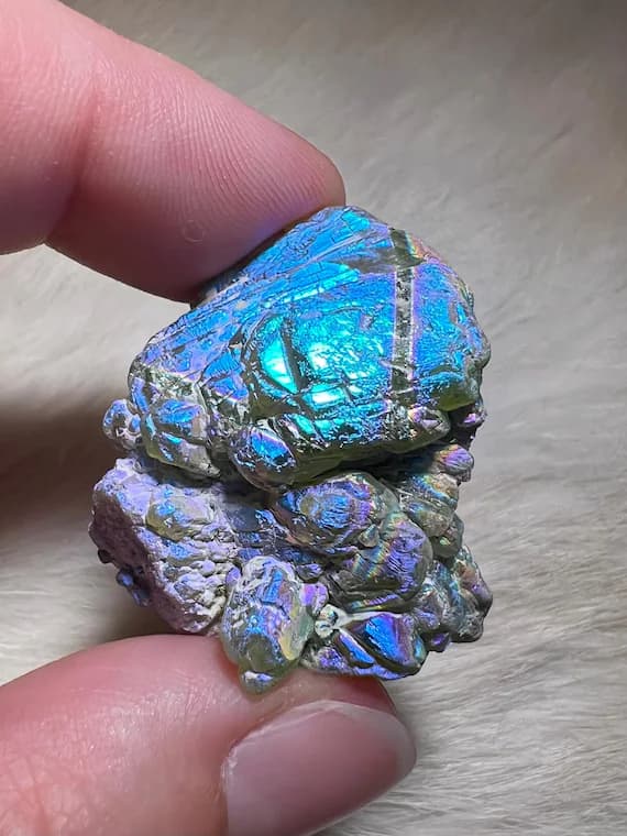 PHENOMENAL rainbow AND Moonbeam aura crystalline peridot cluster