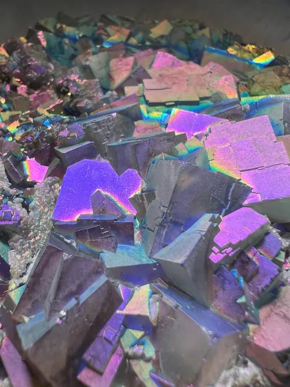 Rainbow aura Blue Fluorite, Pakistan fluorite, cubic fluorite