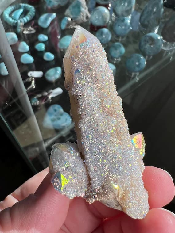Stunning Angel aura fairy spirit Quartz cluster, cactus quartz