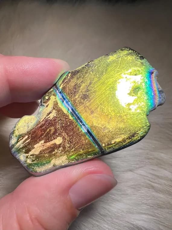 Rainbow aura pietersite slab