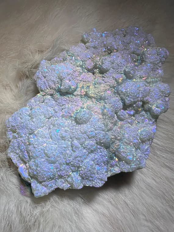Large Moonbeam Aura Prehnite Cluster