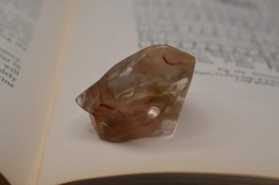 Rare soft polished Quartz amphibole, angel phantom quartz